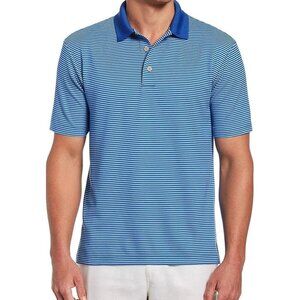 Cubavera Men's Short Sleeve Ply 2 Stripe Texture Ottoman Polo Shirt - Size Large